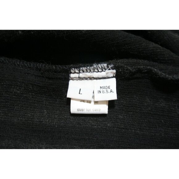 Su-Zen Wool Blend Cardigan Sweater Women L Black Gray Stripe Made in USA Artisan - Picture 4 of 9